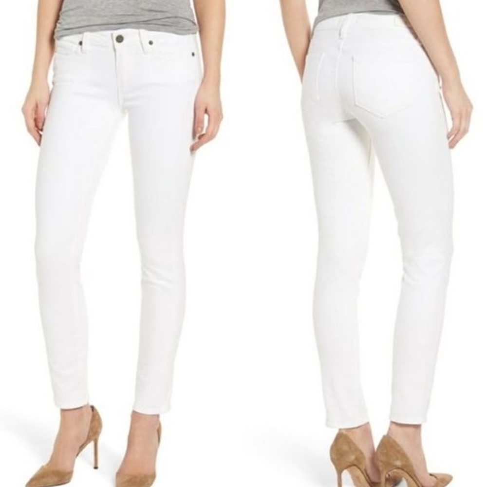 PAIGE White Skyline Ankle Peg Leg Skinny Jeans 25